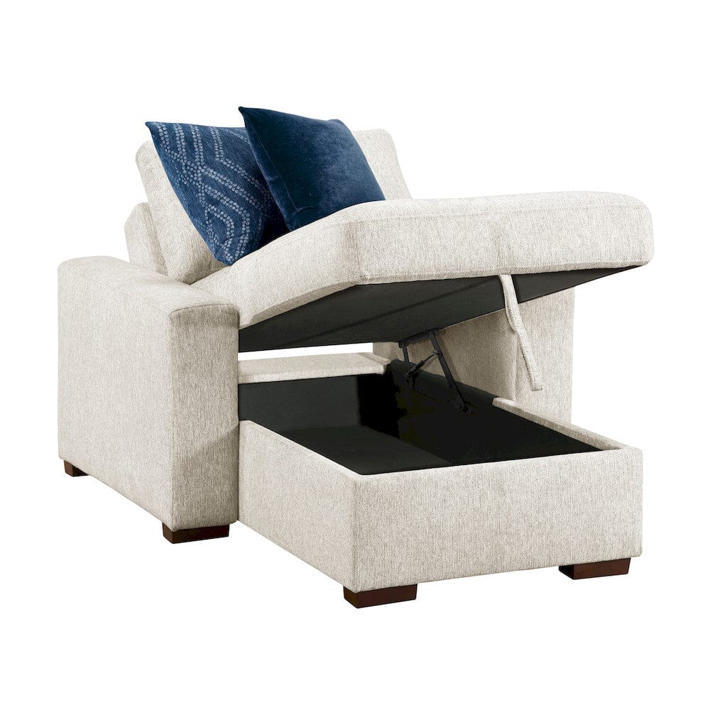 Homelegance  - Isla Convertible Chaise Lounge W/ Arms and Hidden Storage, Click Motion Back in Beige - 8548BEx2VCA  view 7