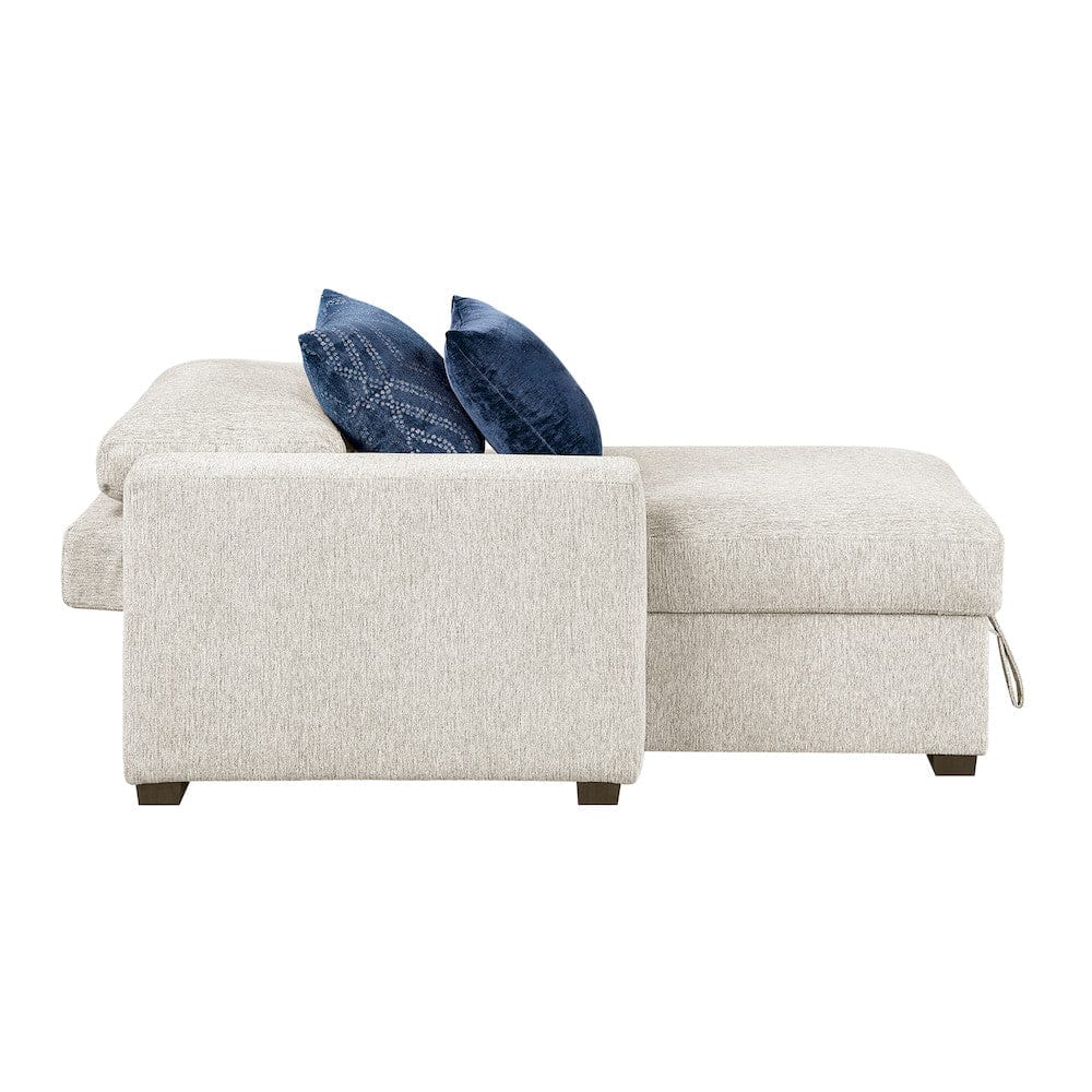 Homelegance  - Isla Convertible Chaise Lounge W/ Arms and Hidden Storage, Click Motion Back in Beige - 8548BEx2VCA  view 8