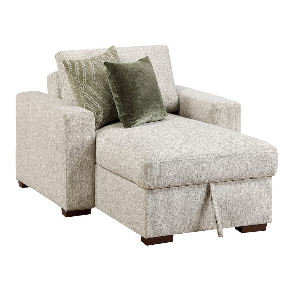 Homelegance  - Isla Convertible Chaise Lounge W/ Arms and Hidden Storage, Click Motion Back in Sage Sand - 8548x2VCA  view 2