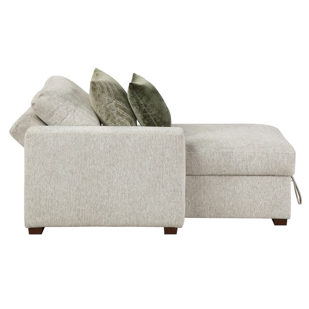 Homelegance  - Isla Convertible Chaise Lounge W/ Arms and Hidden Storage, Click Motion Back in Sage Sand - 8548x2VCA  view 3