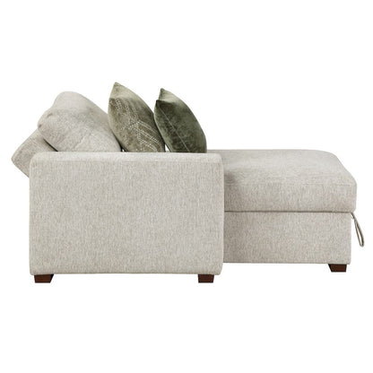 Homelegance  - Isla Convertible Chaise Lounge W/ Arms and Hidden Storage, Click Motion Back in Sage Sand - 8548x2VCA  view 3