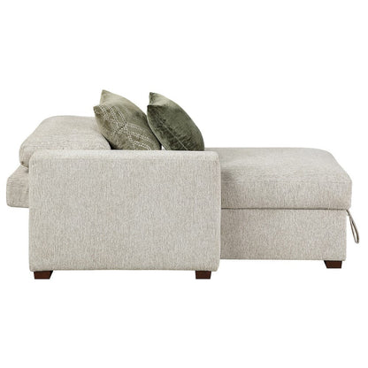 Homelegance  - Isla Convertible Chaise Lounge W/ Arms and Hidden Storage, Click Motion Back in Sage Sand - 8548x2VCA  view 4