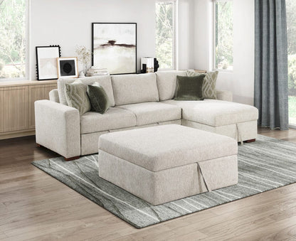 Homelegance  - Isla Storage Ottoman W/ Casters in Sage Sand - 8548-OT  view 6