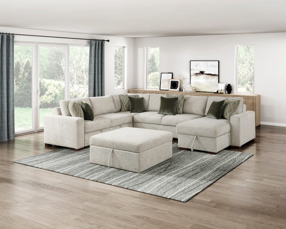 Homelegance  - Isla Storage Ottoman W/ Casters in Sage Sand - 8548-OT  view 9