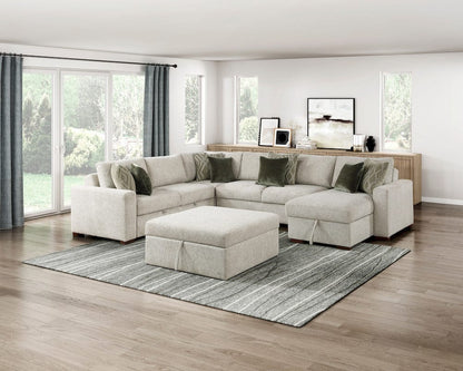 Homelegance  - Isla Storage Ottoman W/ Casters in Sage Sand - 8548-OT  view 9