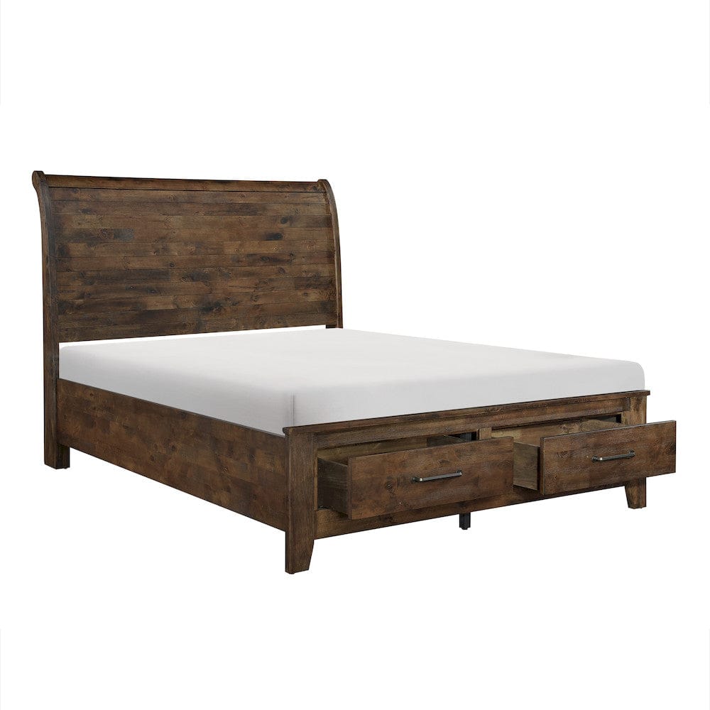 Homelegance  - Jerrick Eastern King Sleigh Platform Bed W/ Footboard Storage - 1957K-1EKx  view 4