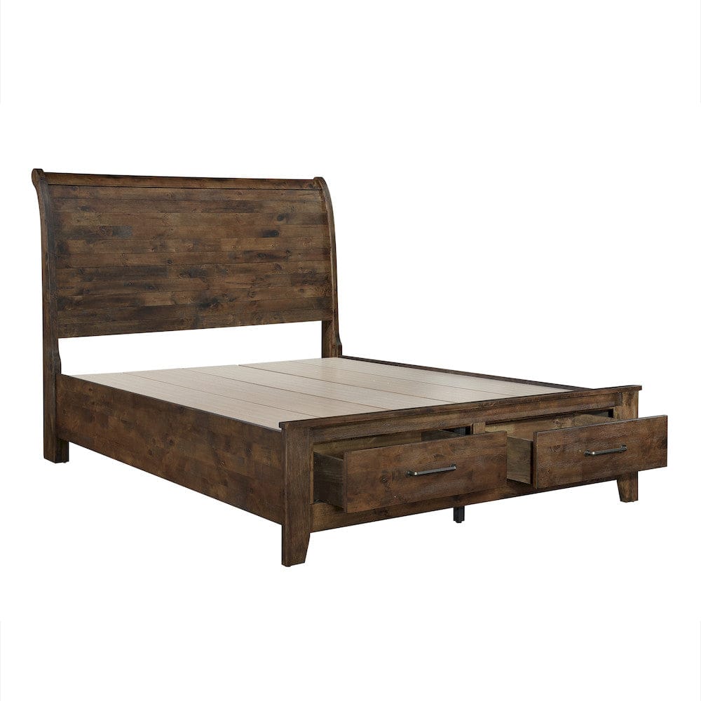 Homelegance  - Jerrick Eastern King Sleigh Platform Bed W/ Footboard Storage - 1957K-1EKx  view 7