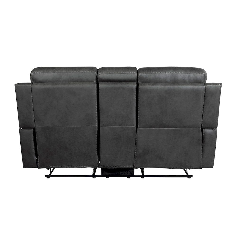Homelegance  - Kellen Double Reclining Love Seat W/ Center Console in Smoky gray - 9515DGY-2  view 7