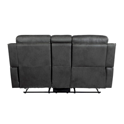 Homelegance  - Kellen Double Reclining Love Seat W/ Center Console in Smoky gray - 9515DGY-2  view 7