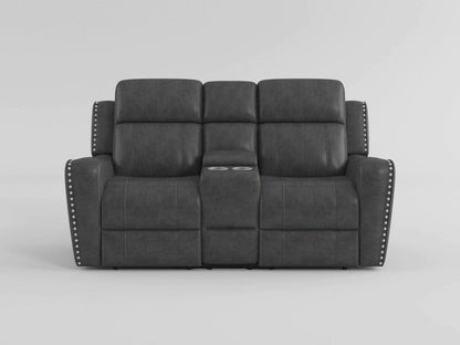 Homelegance  - Kellen Double Reclining Love Seat W/ Center Console in Smoky gray - 9515DGY-2  view 12