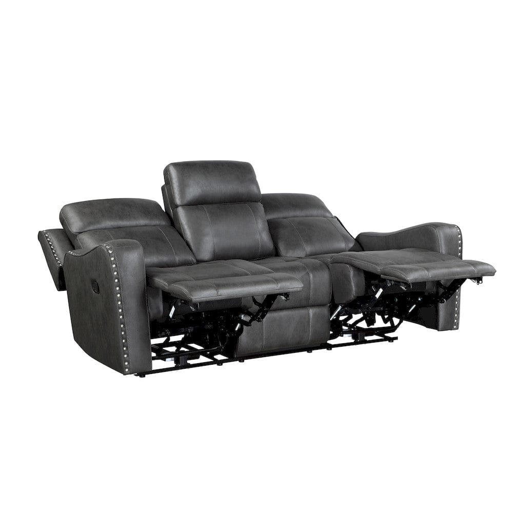 Homelegance  - Kellen Double Reclining Sofa in Smoky gray - 9515DGY-3  view 5