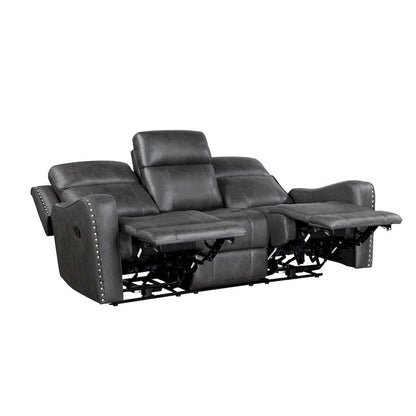 Homelegance  - Kellen Double Reclining Sofa in Smoky gray - 9515DGY-3  view 5