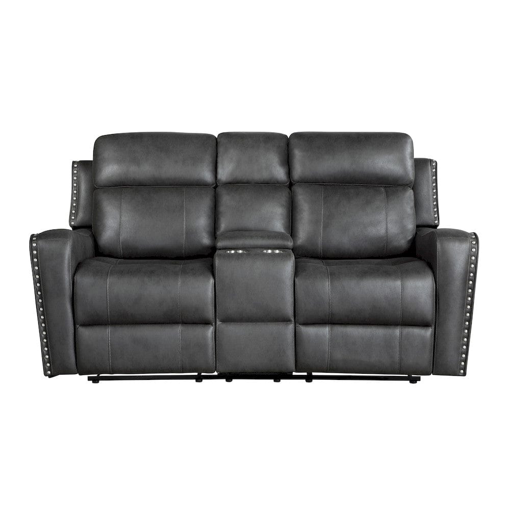 Homelegance  - Kellen Power Double Reclining Love Seat W/ Center Console in Smoky gray - 9515DGY-2PW  view 1