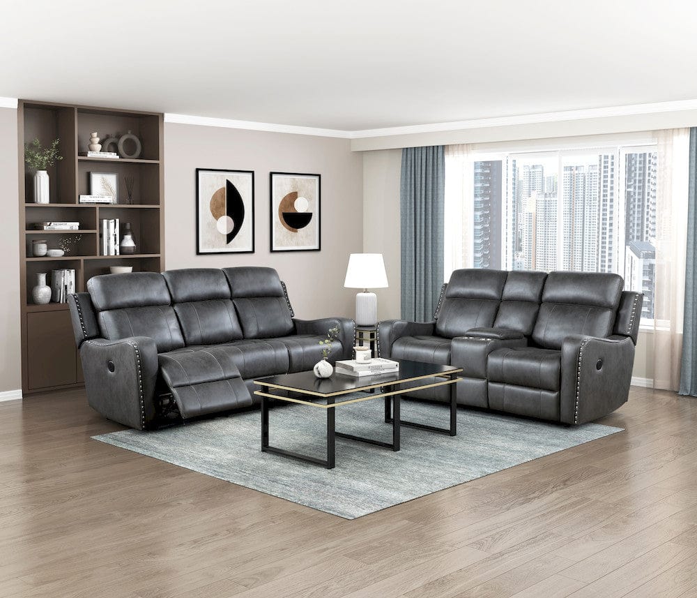 Homelegance  - Kellen Power Double Reclining Sofa in Smoky gray - 9515DGY-3PW  view 4