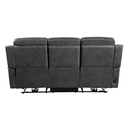 Homelegance  - Kellen Power Double Reclining Sofa in Smoky gray - 9515DGY-3PW  view 8