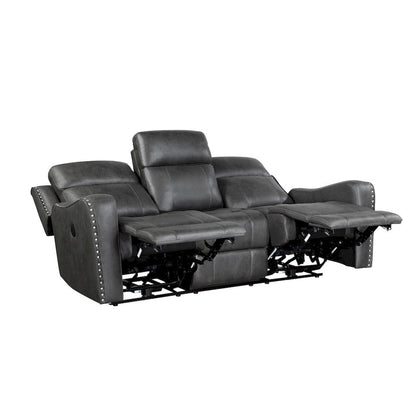 Homelegance  - Kellen Power Double Reclining Sofa in Smoky gray - 9515DGY-3PW  view 9