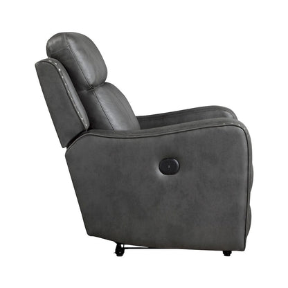 Homelegance  - Kellen Power Reclining Chair in Smoky gray - 9515DGY-1PW  view 3
