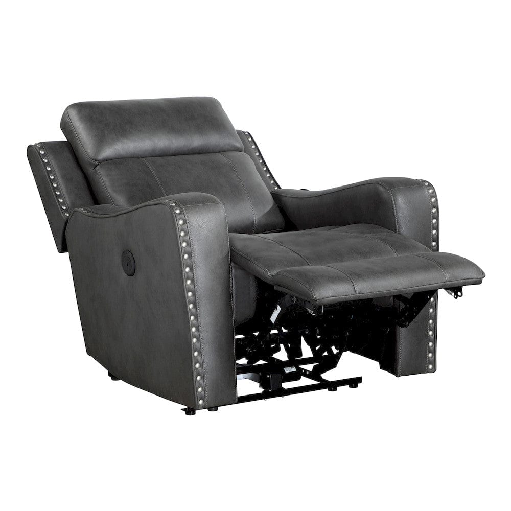 Homelegance  - Kellen Power Reclining Chair in Smoky gray - 9515DGY-1PW  view 7