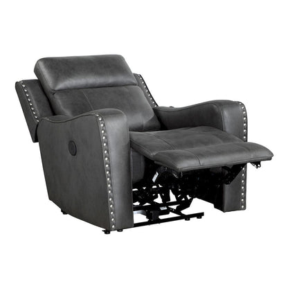 Homelegance  - Kellen Power Reclining Chair in Smoky gray - 9515DGY-1PW  view 7