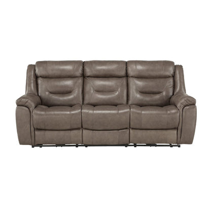 Homelegance  - Kennett Power Double Reclining Sofa W/ Power Headrests and USB Ports in Brownish gray - 9528BRG-3PWH  view 1