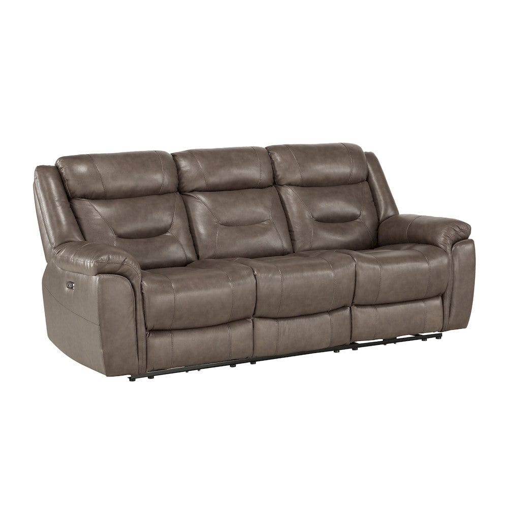 Homelegance  - Kennett Power Double Reclining Sofa W/ Power Headrests and USB Ports in Brownish gray - 9528BRG-3PWH  view 2