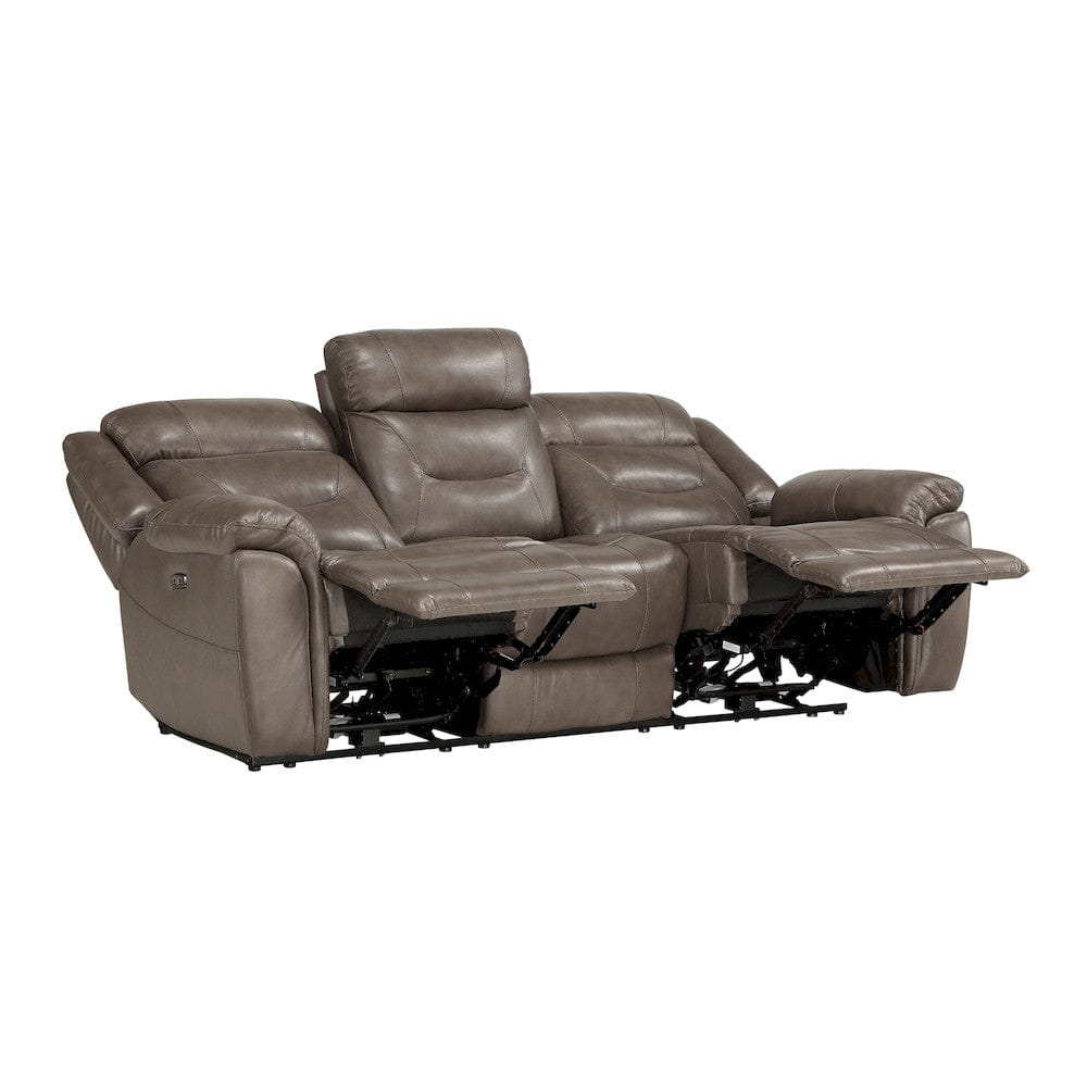 Homelegance  - Kennett Power Double Reclining Sofa W/ Power Headrests and USB Ports in Brownish gray - 9528BRG-3PWH  view 3