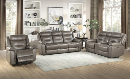 Homelegance  - Kennett Power Double Reclining Sofa W/ Power Headrests and USB Ports in Brownish gray - 9528BRG-3PWH  view 5