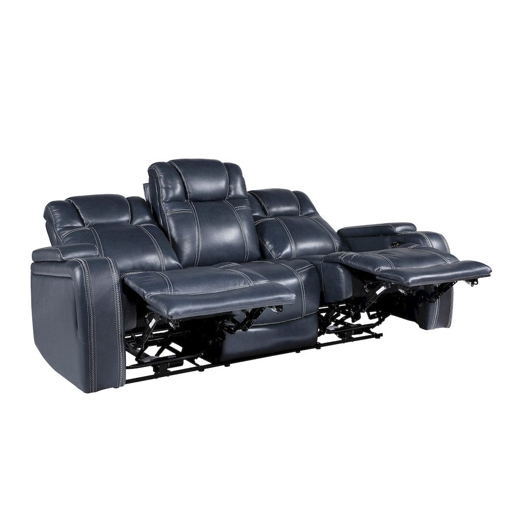 Homelegance  - Keziah Power Double Reclining Sofa W/ Power Headrests and Storage Arms in Blue - 9640BU-3PWH  view 3