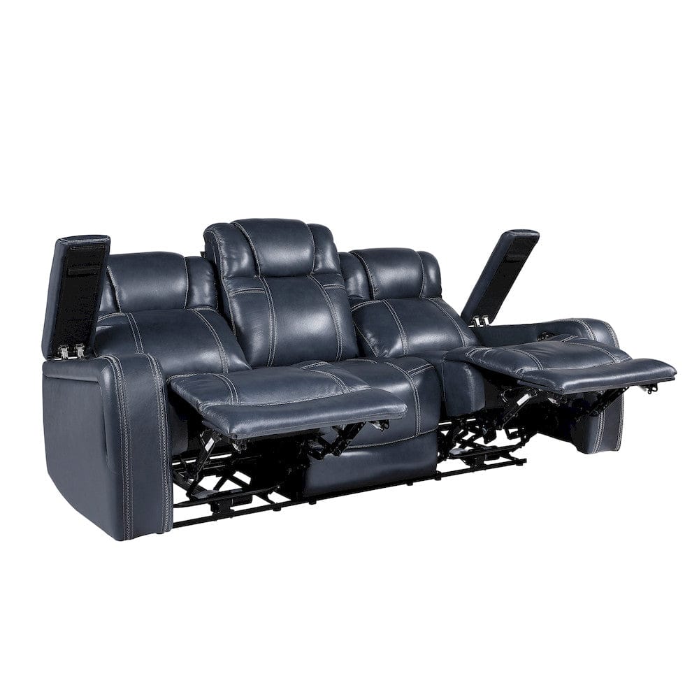 Homelegance  - Keziah Power Double Reclining Sofa W/ Power Headrests and Storage Arms in Blue - 9640BU-3PWH  view 4