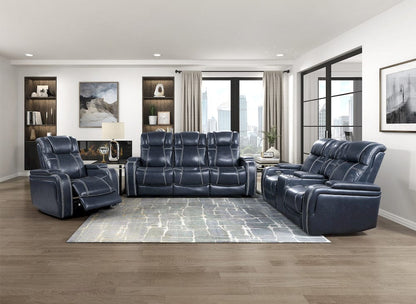 Homelegance  - Keziah Power Double Reclining Sofa W/ Power Headrests and Storage Arms in Blue - 9640BU-3PWH  view 7