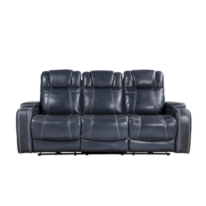Homelegance  - Keziah Power Double Reclining Sofa W/ Power Headrests and Storage Arms in Blue - 9640BU-3PWH  view 9