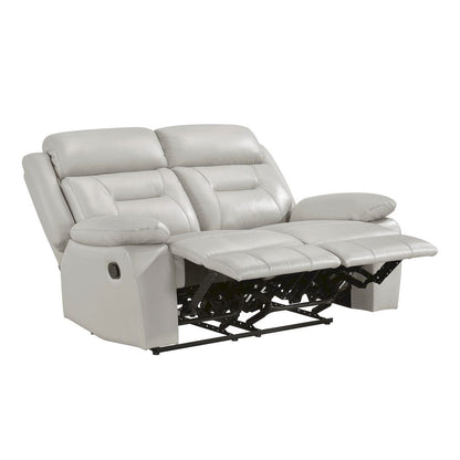 Homelegance  - Laconia Double Reclining Love Seat in Silver - 9629SVE-2  view 3