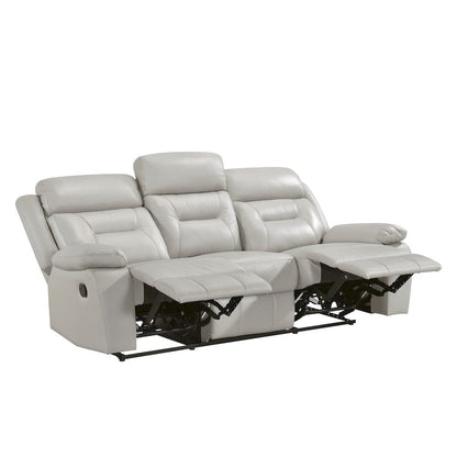 Homelegance  - Laconia Double Reclining Sofa in Silver - 9629SVE-3  view 3