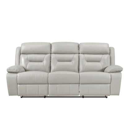 Homelegance  - Laconia Double Reclining Sofa in Silver - 9629SVE-3  view 7