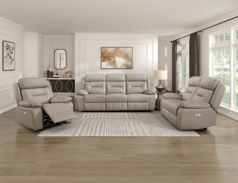 Homelegance  - Laconia Power Double Reclining Love Seat in Latte - 9629LTE-2PW  view 7