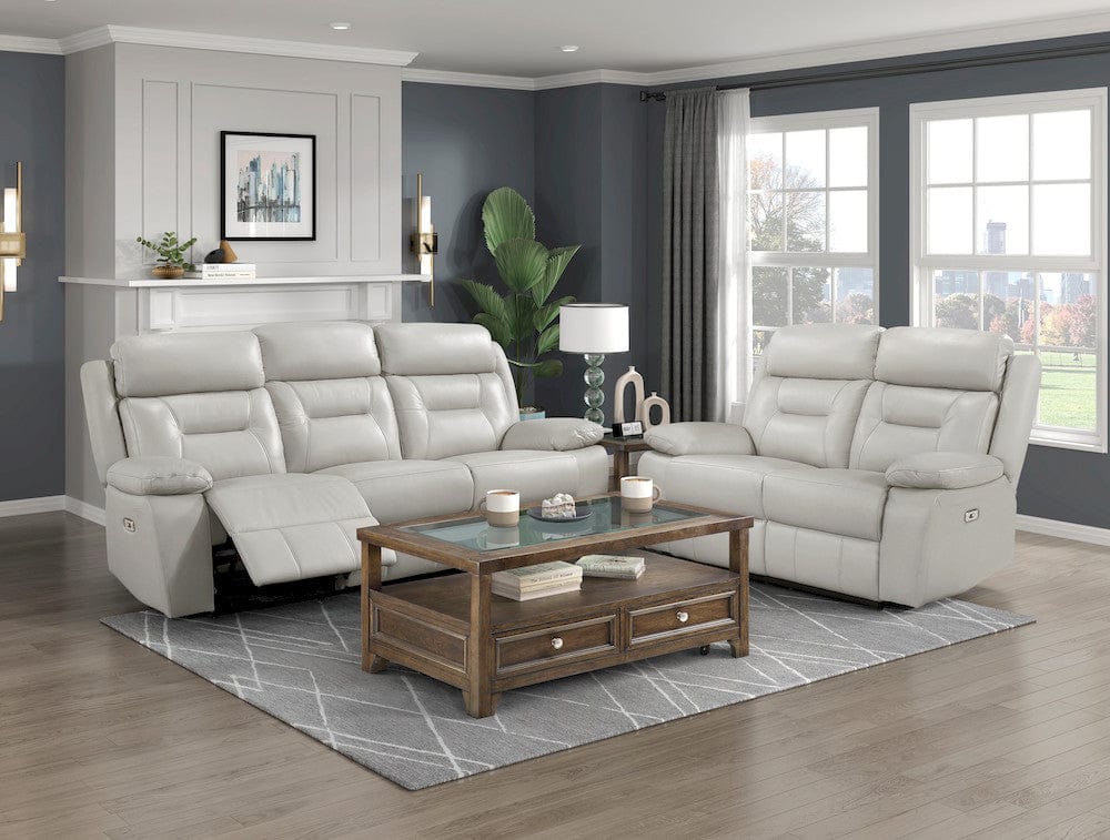 Homelegance  - Laconia Power Double Reclining Love Seat in Silver - 9629SVE-2PW  view 3