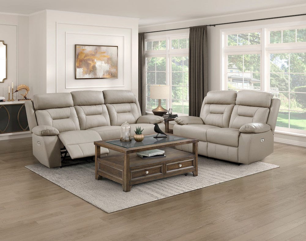 Homelegance  - Laconia Power Double Reclining Sofa in Latte - 9629LTE-3PW  view 5
