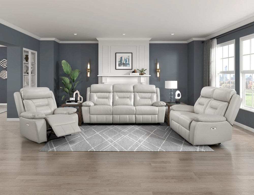 Homelegance  - Laconia Power Double Reclining Sofa in Silver - 9629SVE-3PW  view 6