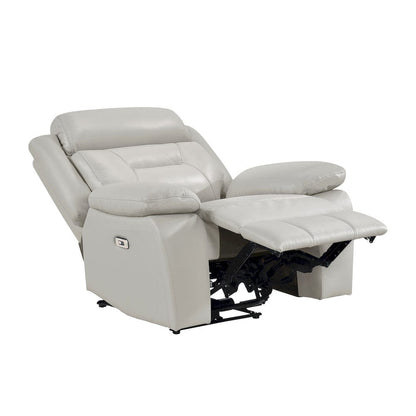 Homelegance  - Laconia Power Reclining Chair in Silver - 9629SVE-1PW  view 2