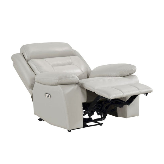 Homelegance  - Laconia Power Reclining Chair in Silver - 9629SVE-1PW  view 2