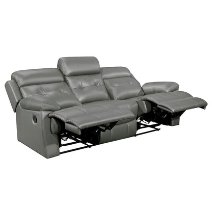 Homelegance  - Lambent Double Reclining Sofa in Gray - 9529GRY-3  view 4