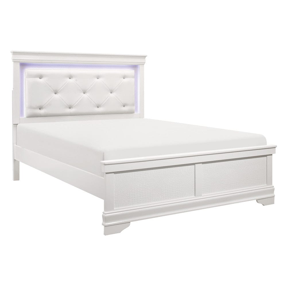 Homelegance  - Lana Eastern King Bed W/ LED Lighting in White - 1556WK-1EKx  view 2