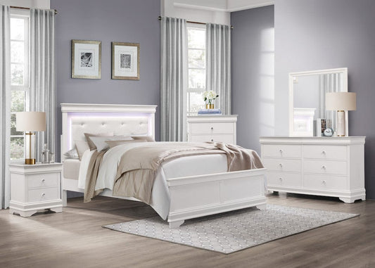Homelegance  - Lana Full Bed W/ LED Lighting in White - 1556WF-1x  view 2