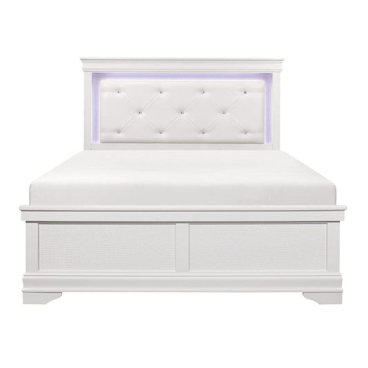 Homelegance  - Lana Queen Bed W/ LED Lighting in White - 1556W-1x  view 1