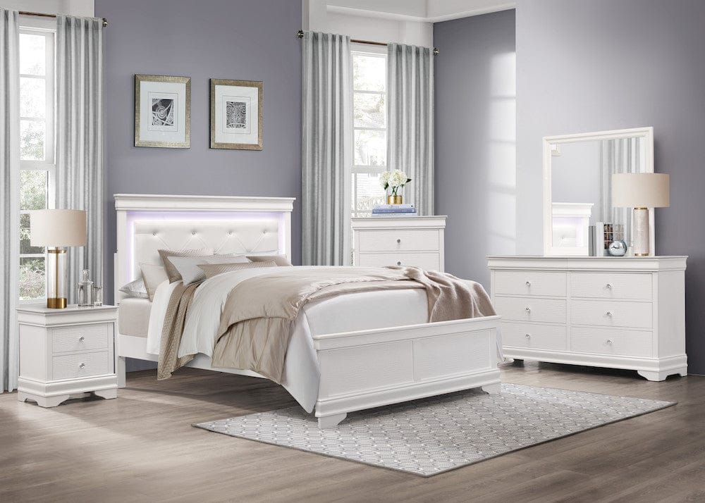 Homelegance  - Lana Queen Bed W/ LED Lighting in White - 1556W-1x  view 3