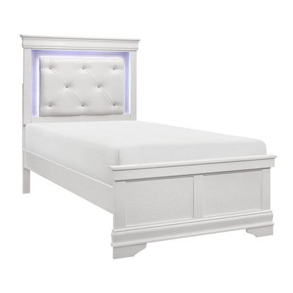 Homelegance  - Lana Twin Bed W/ LED Lighting in White - 1556WT-1x  view 1