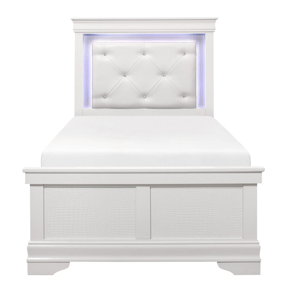 Homelegance  - Lana Twin Bed W/ LED Lighting in White - 1556WT-1x  view 5