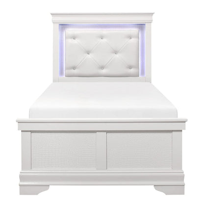Homelegance  - Lana Twin Bed W/ LED Lighting in White - 1556WT-1x  view 5