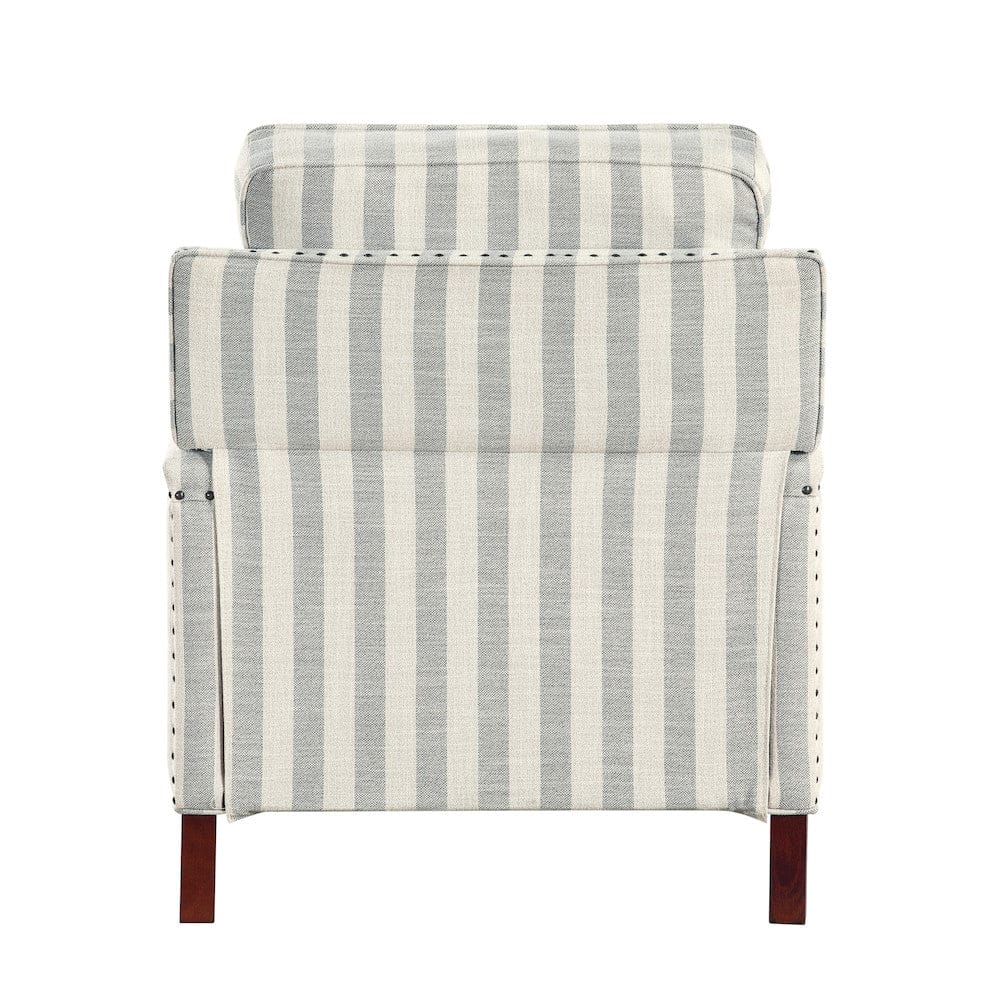 Homelegance  - Landrum Push Back Reclining Chair in Beige with grayish blue stripe pattern - 9257NF-1  view 3