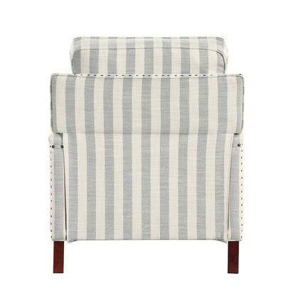 Homelegance  - Landrum Push Back Reclining Chair in Beige with grayish blue stripe pattern - 9257NF-1  view 3